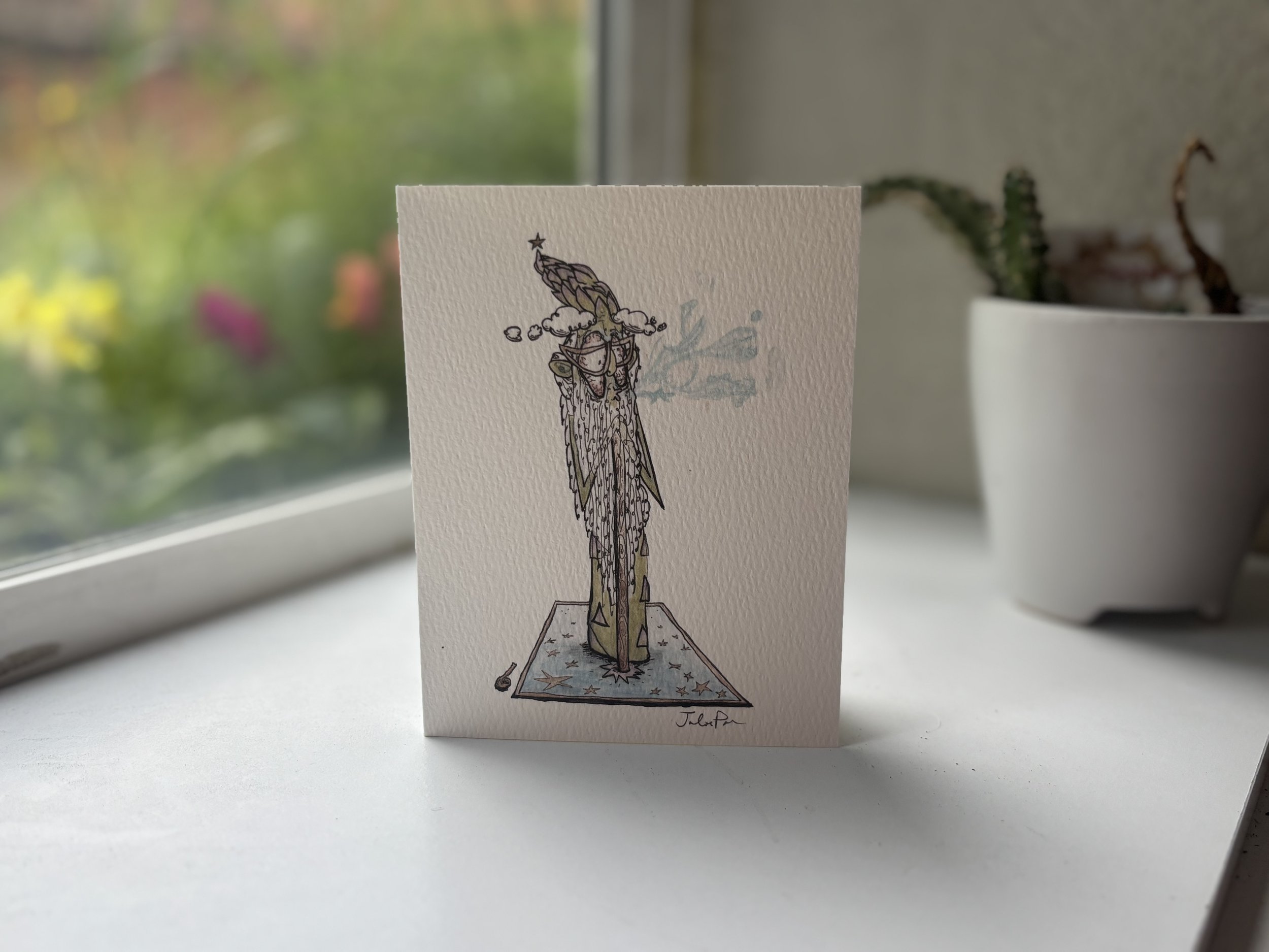 gandalf asparagus greeting card