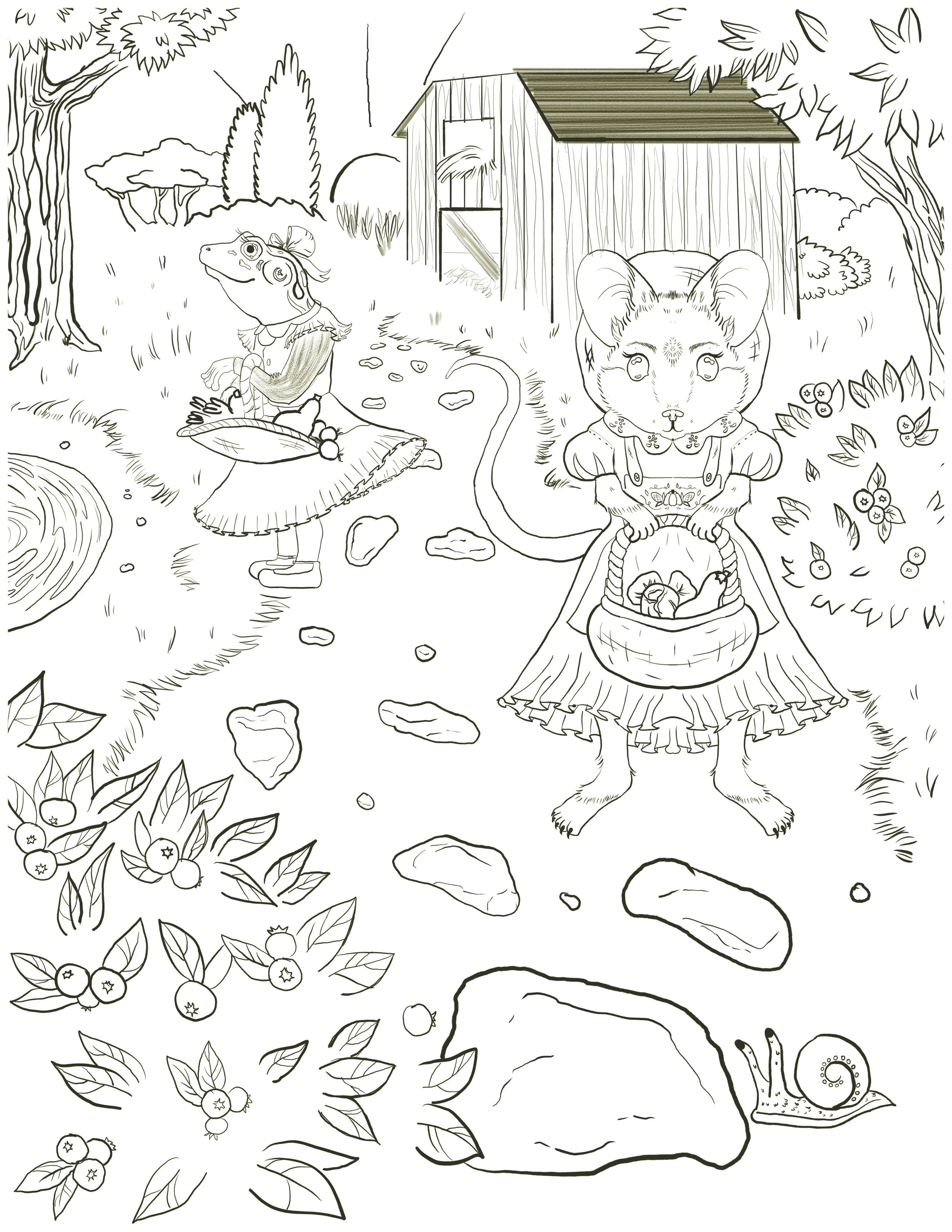 Garden Harvest Digital Download Coloring sheet