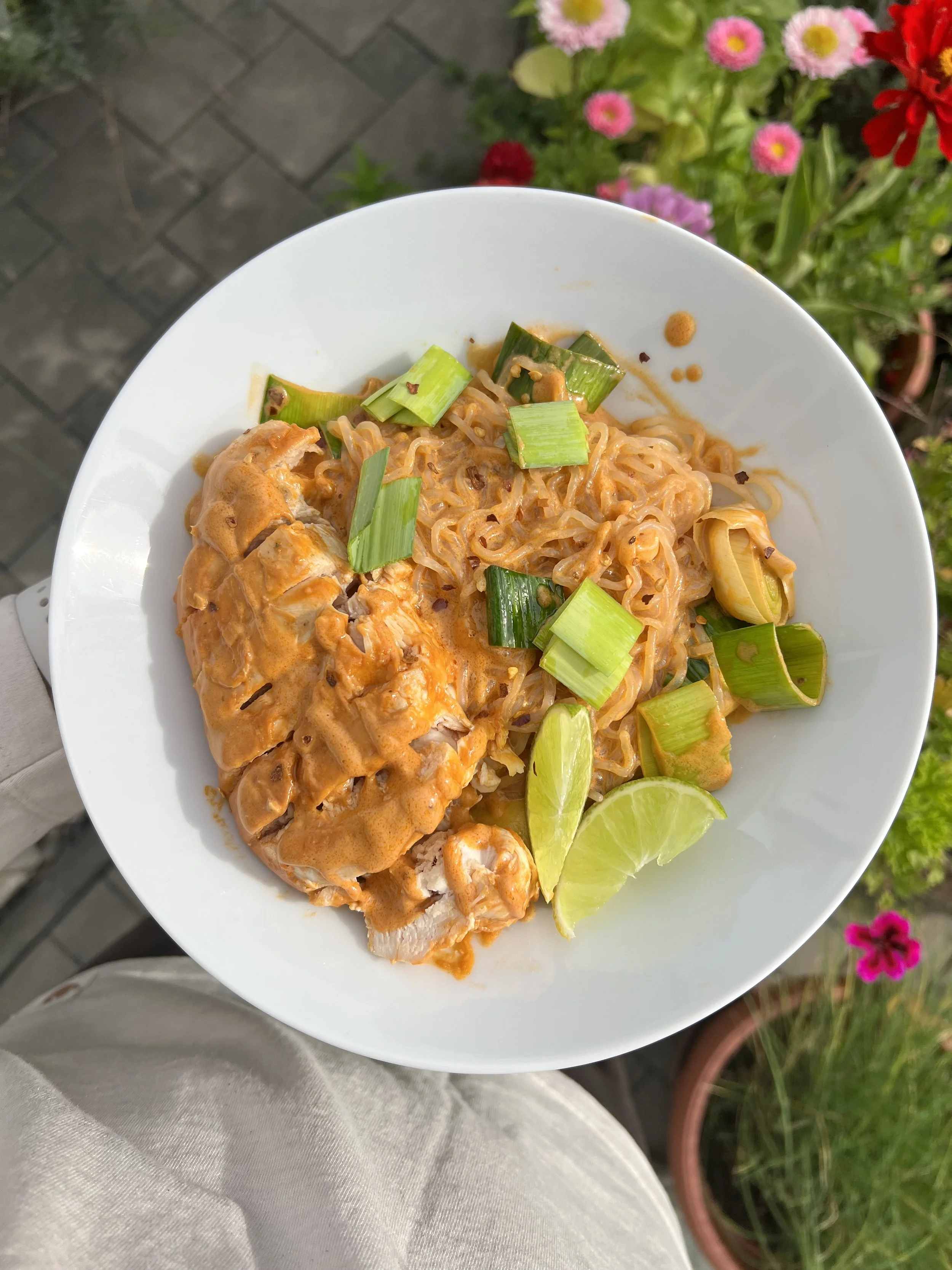 Creamy Peanut Thai Noodles with Chicken