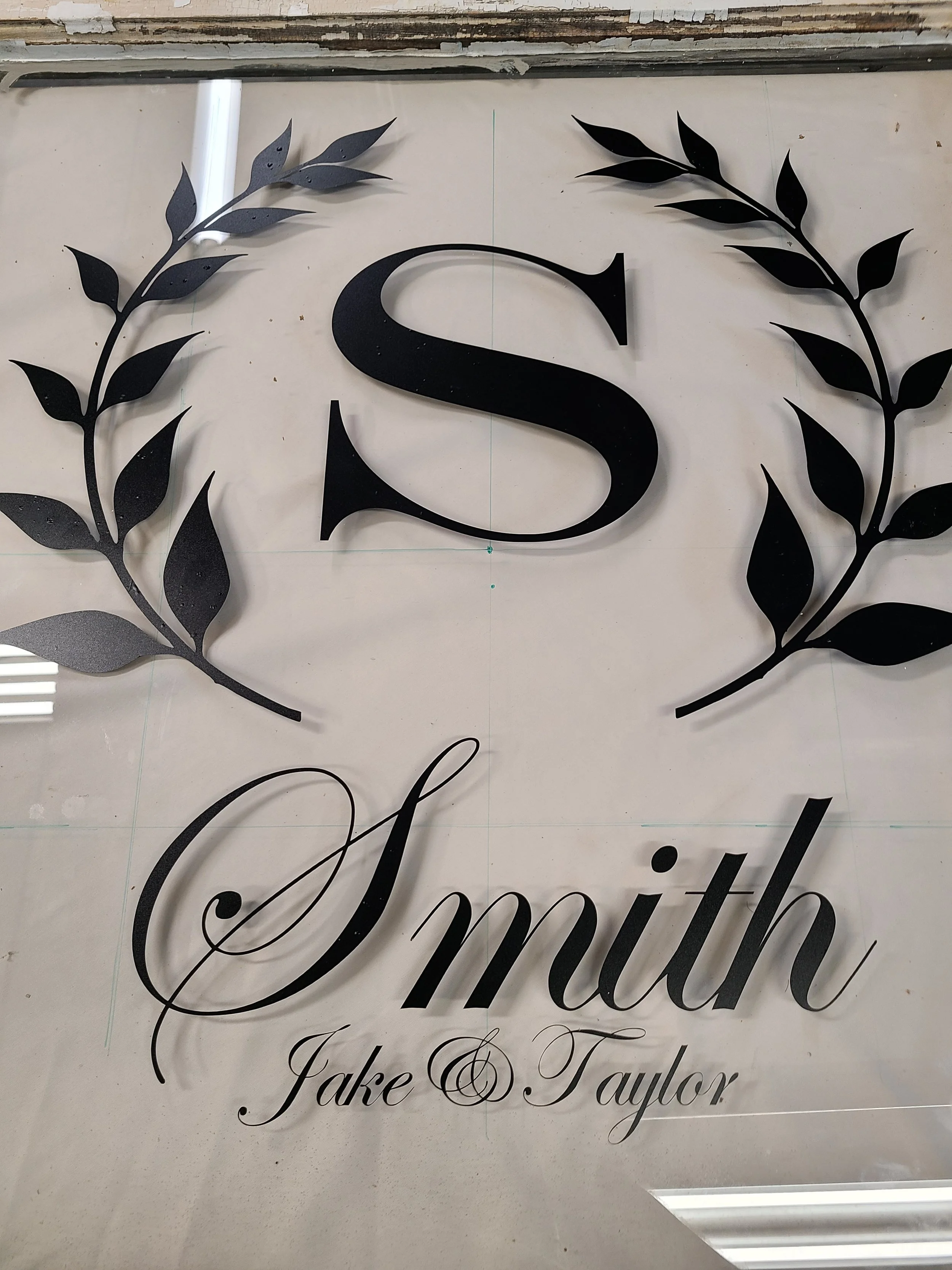 Decorative sign with the custom name CNC engraving