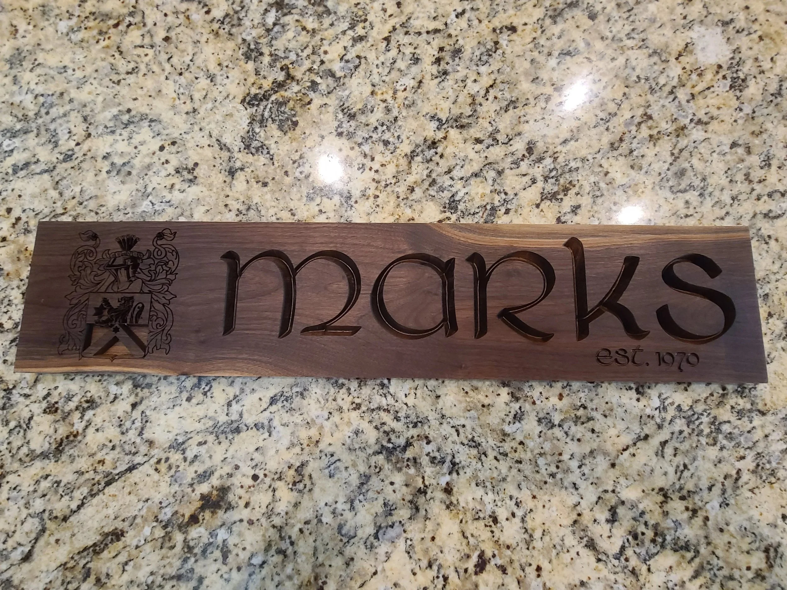 Personalized wooden sign with custom name laser engraving