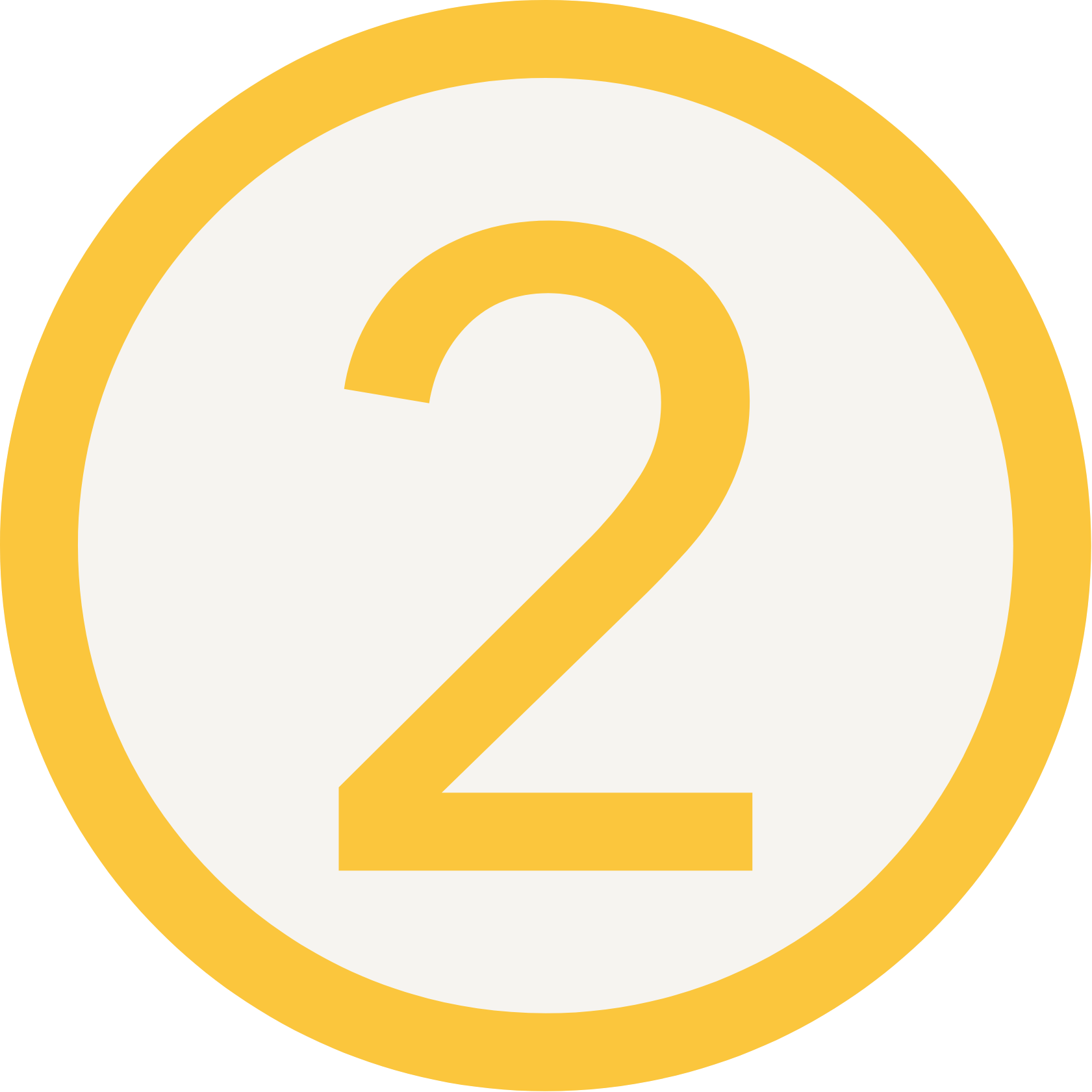 A yellow number two inside a white circle with a yellow border, on a black background.