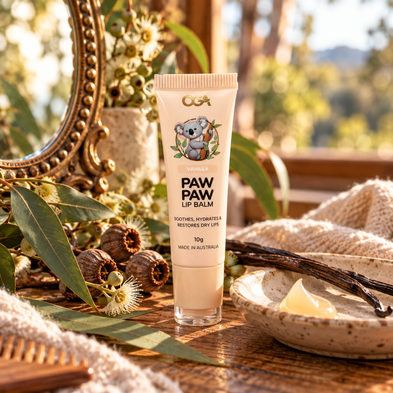 OGA Paw Paw vanilla 10g Display. Image composition created by The Waratah Witch using digital and AI-assisted creative tools..png