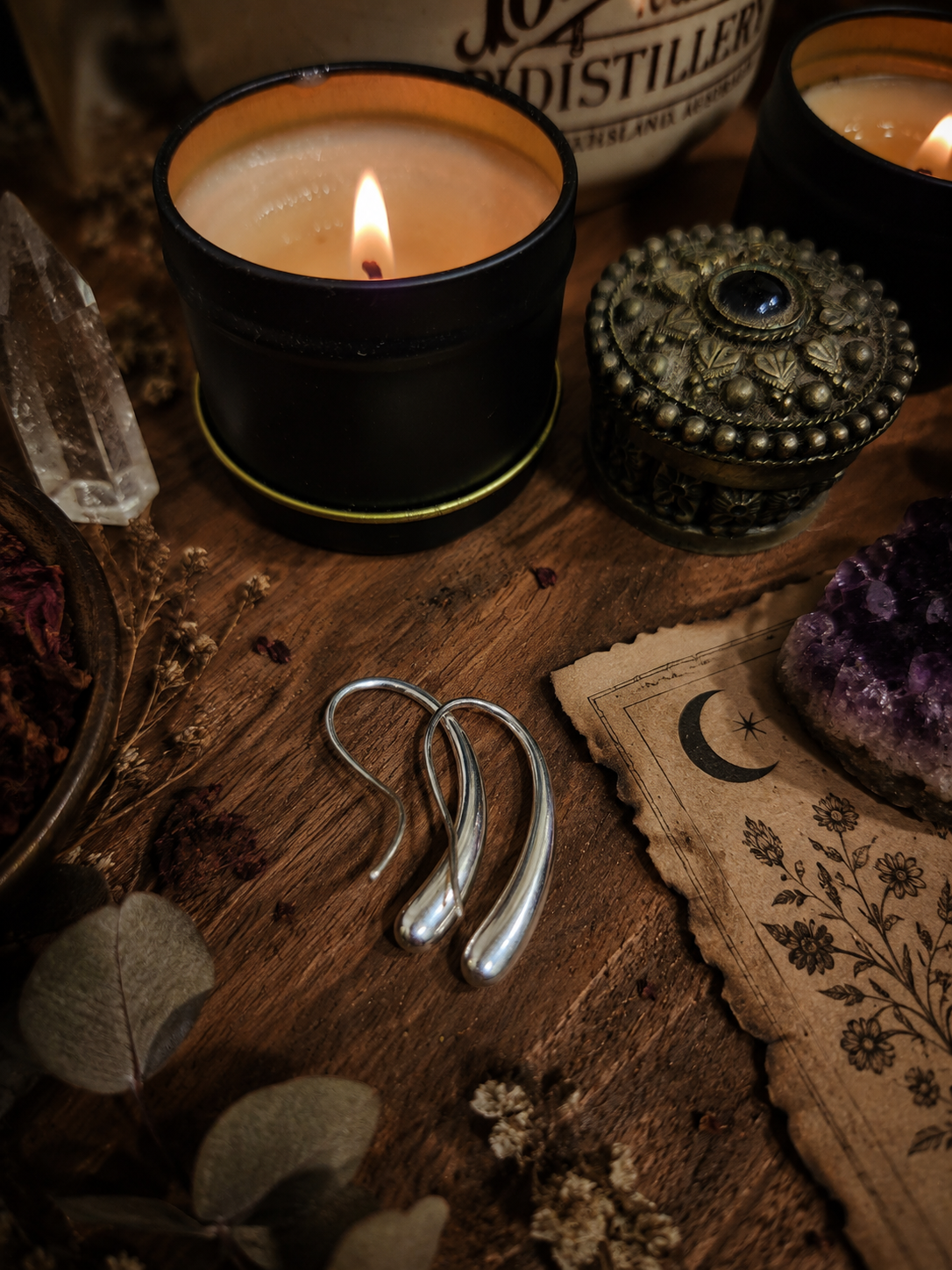 Silver Moonflow Earrings