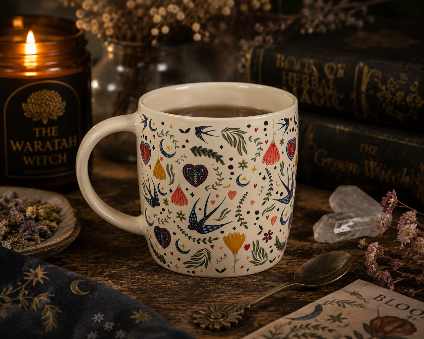 Witchy Midnight Bloom Ceramic Mug