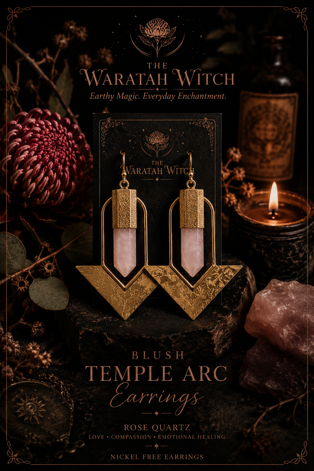 Blush Temple Arc Earrings
