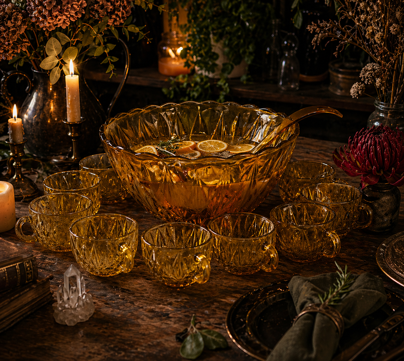TWW Hazel-Atlas Amber Punch Bowl & Mugs.png