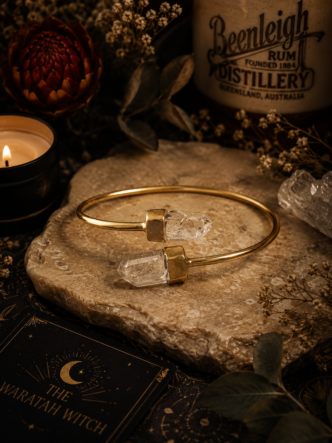 Harmony Point Clear Quartz Bangle