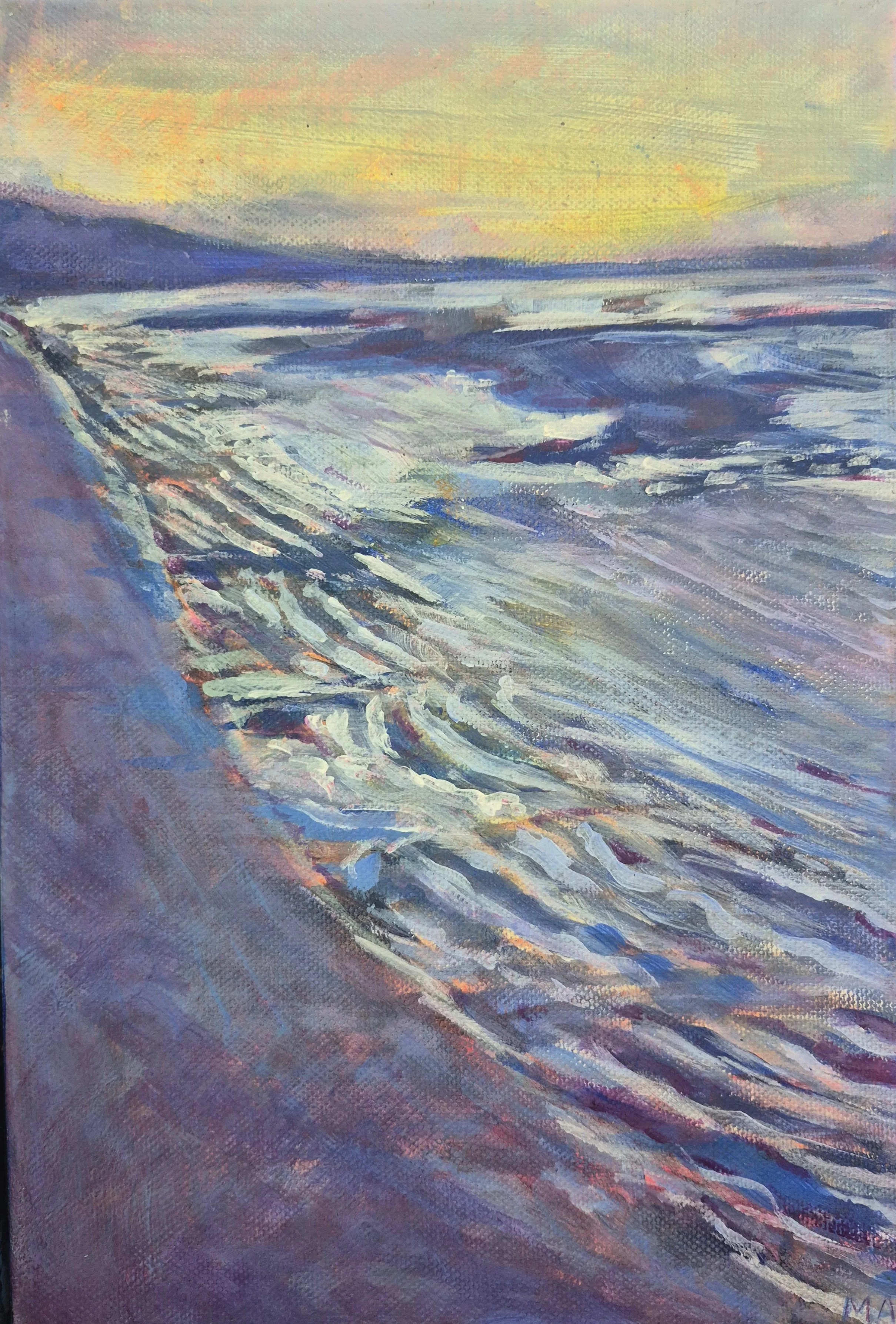 Between Tides 2025, 
Mixed Media on Canvas