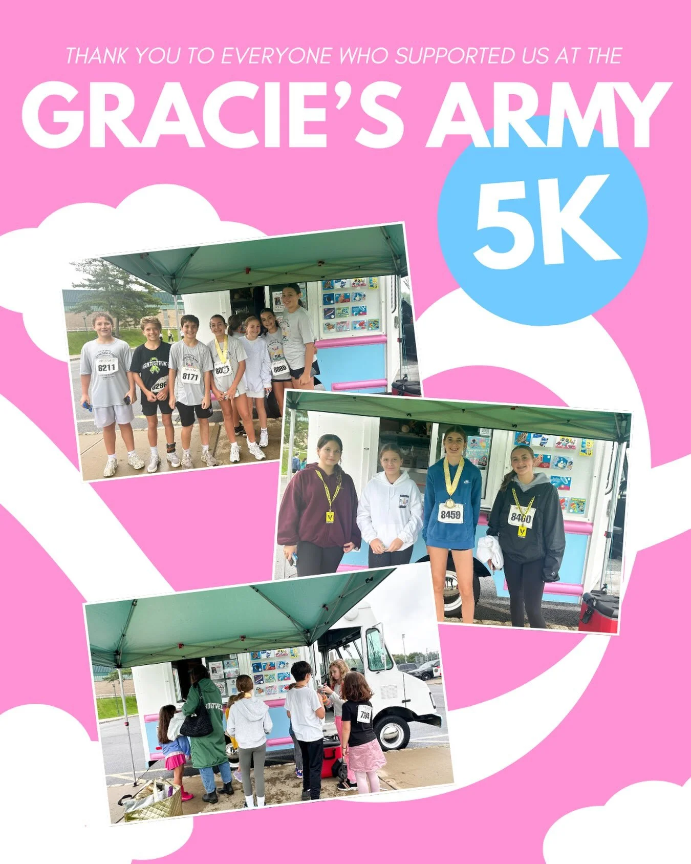 Thank you to everyone who supported us at the Gracie&rsquo;s Army 5K yesterday!