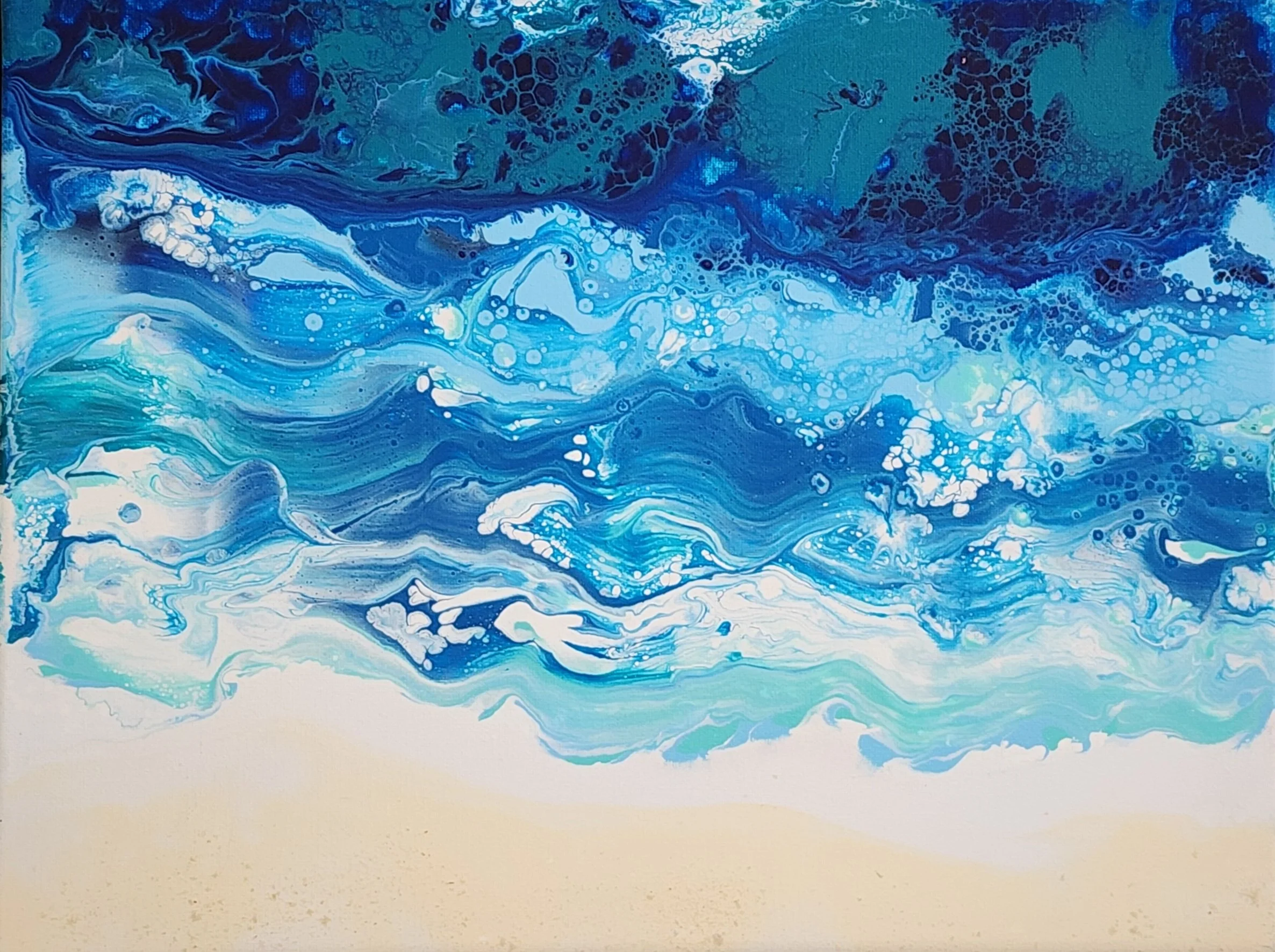 Blue Pouring Paint