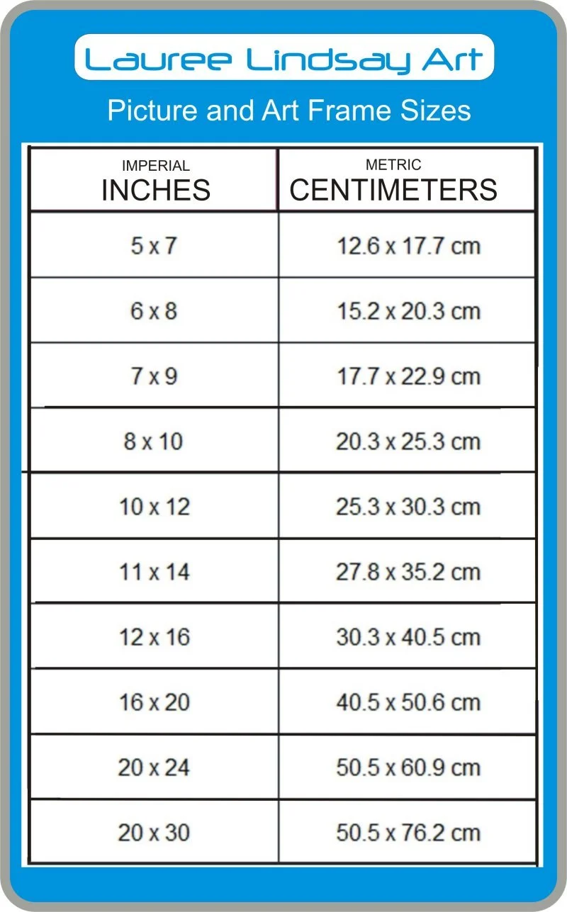 A handy inches to centimeters conversion chart for artists and art lovers.