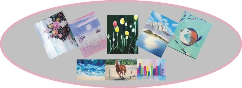 A montage of original artworks by Lauree Lindsay Western Australian Artist.