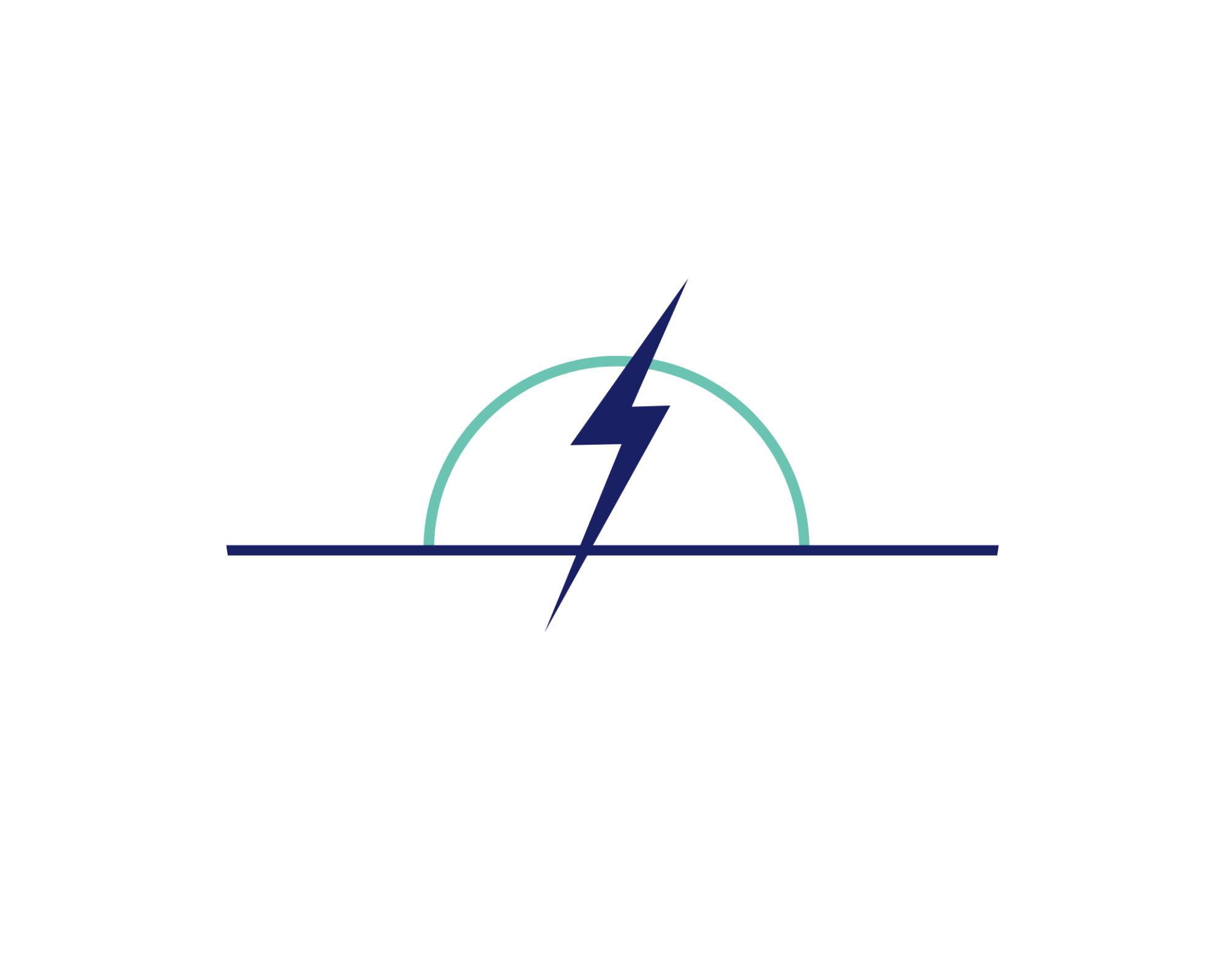 A lightning bolt symbol inside a circle with a horizontal line underneath, representing electricity or power.
