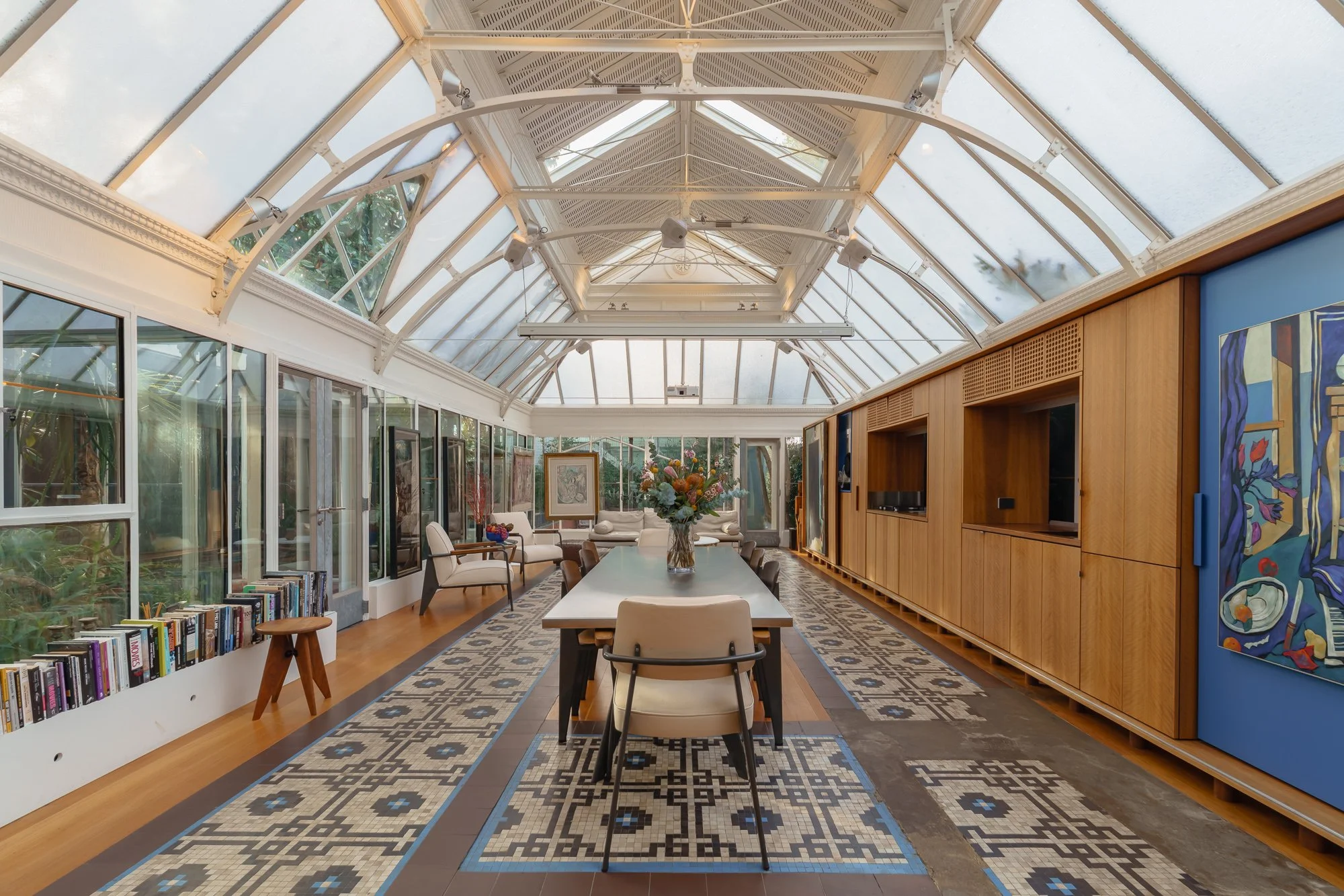 Interior view of the conservatory at Conservatory Residency in Caulfield North, Victoria, Australia.