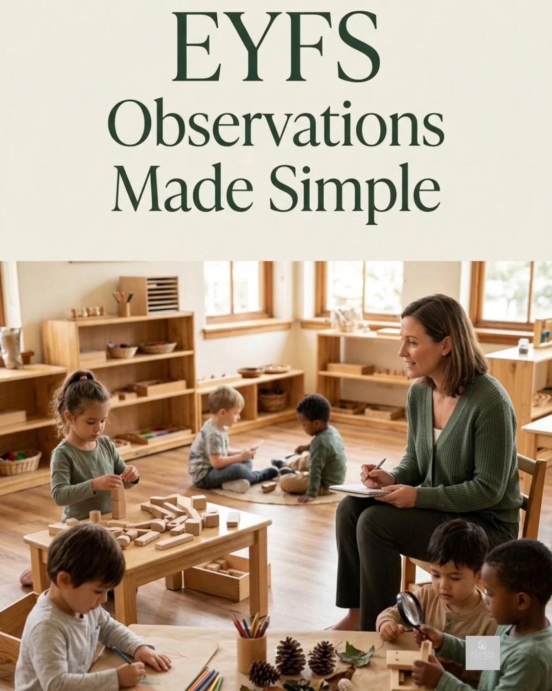 EYFS Observations Made Simple.  A practical 60+ page handbook designed to help educators write meaningful observations with confidence. 🎁Free Bonus Guide – Children's Voices in Documentation