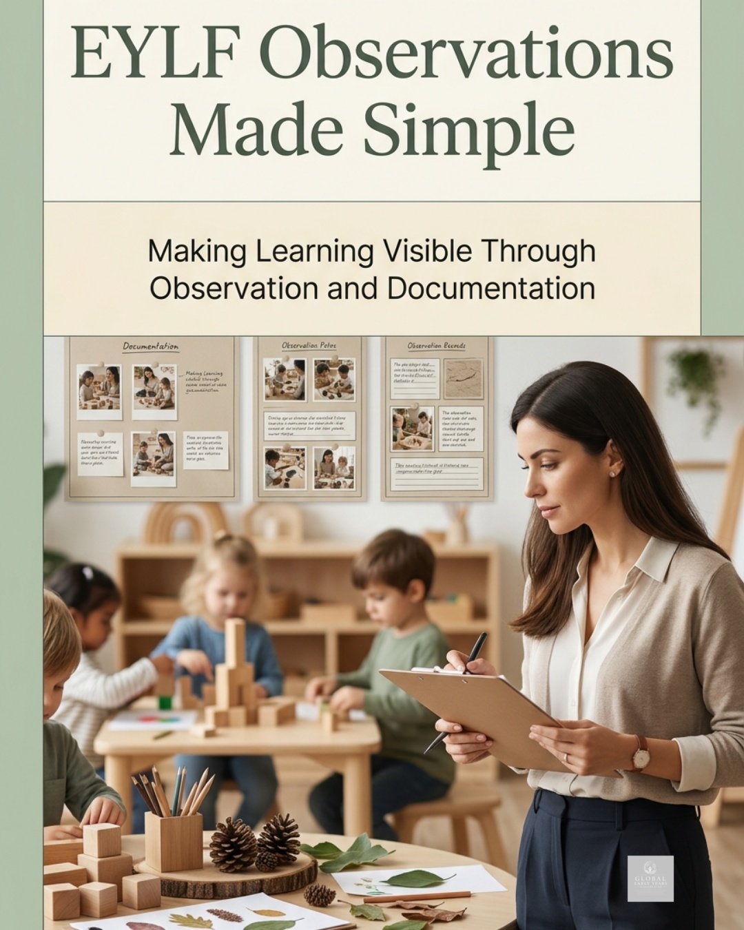 EYLF Observations Made Simple.  A practical 60+ page handbook designed to help educators write meaningful observations with confidence. 🎁Free Bonus Guide – Children's Voices in Documentation