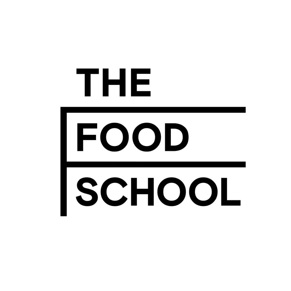 Logo with the words "The Food School" arranged with lines dividing the words.