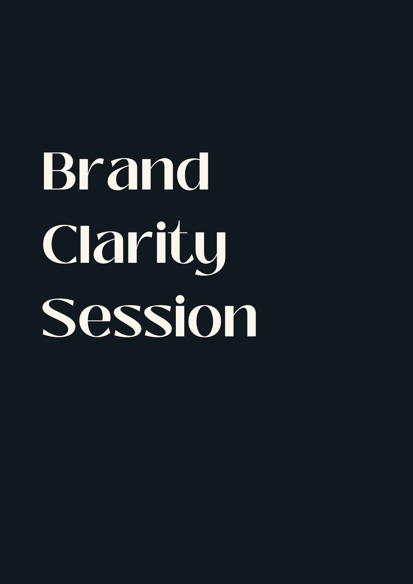 dark background with large white text reading 'Brand Clarity Session'
