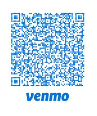 Blue Venmo QR code for payment