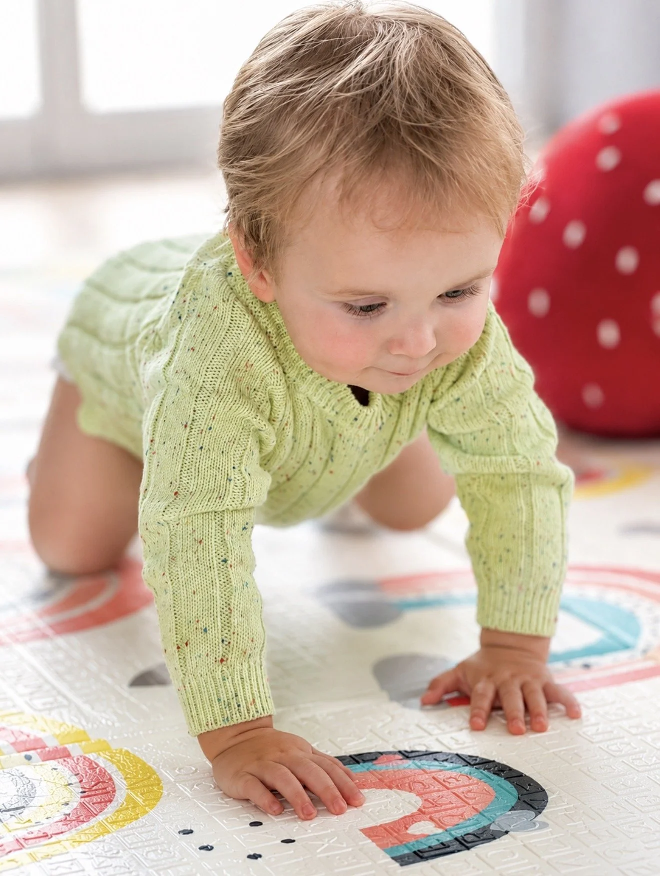 Pistachio Confetti Organic Cotton Knit Romper