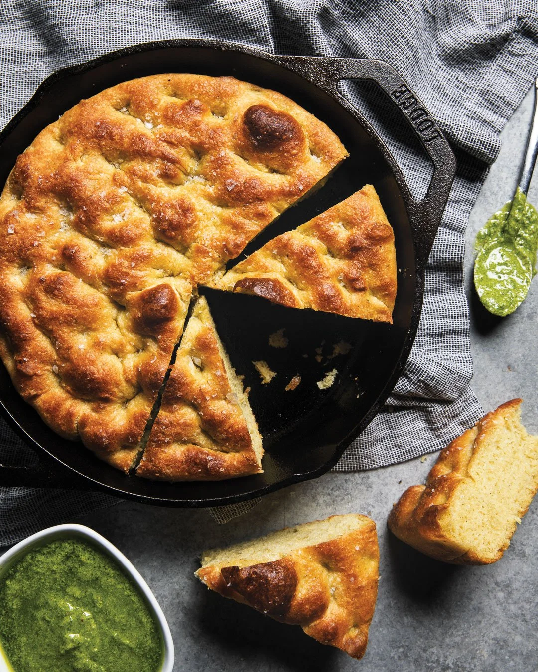 Cast Iron Garlic Parmesan Focaccia