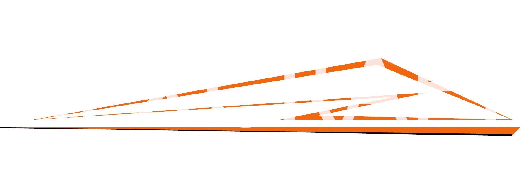Logo for HEXCRAFT with stylized orange lines beneath the text on a black background.