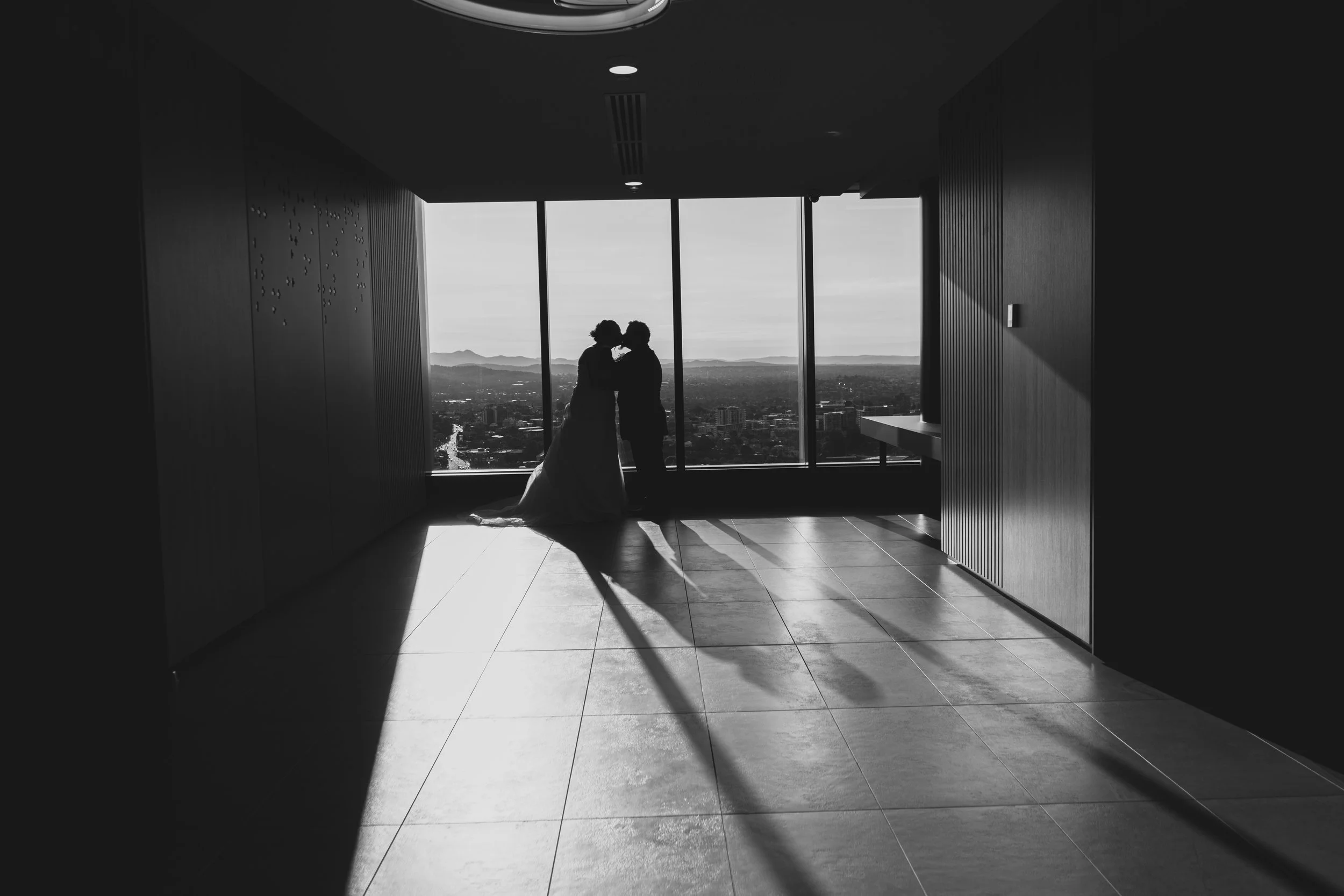 Wedding videography bride walking down aisle White Chapel Kalbar