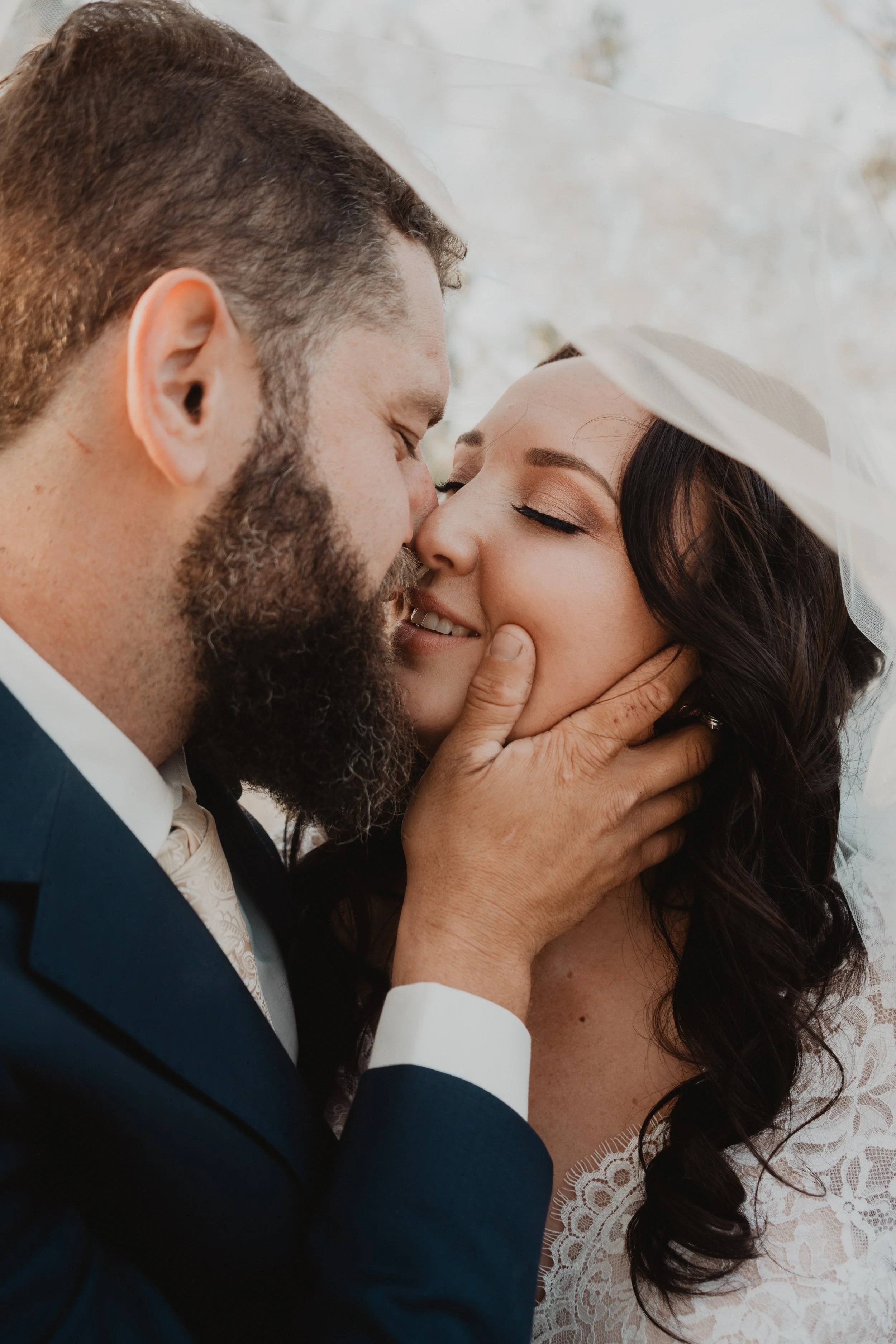Natural wedding photography and videography couple portrait outdoors