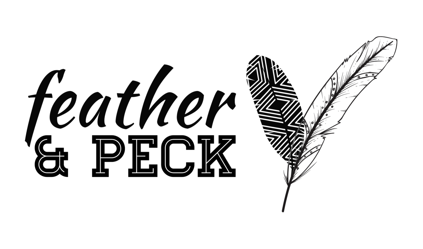 The word 'father' written in cursive with two stylized feathers next to it, all in black on a transparent or white background.