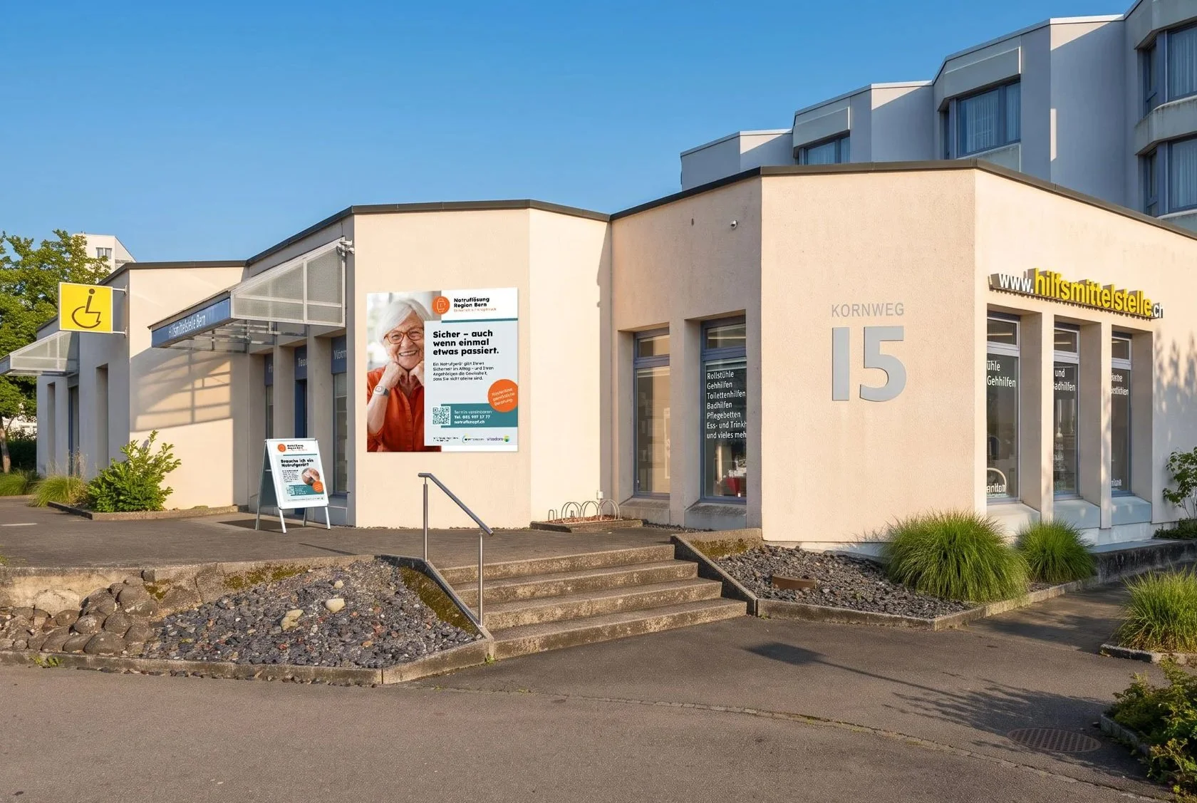 Besuchen Sie uns vor Ort. Notruflösung Region Bern, Kornweg 15, 3027 Bern, Telefon 031 997 17 77