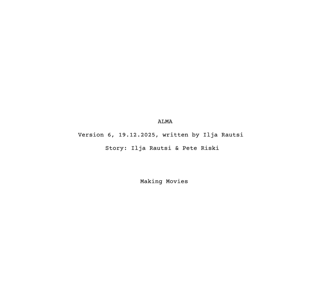 ALMA SELECTED FOR NORDIC GENRE LAB