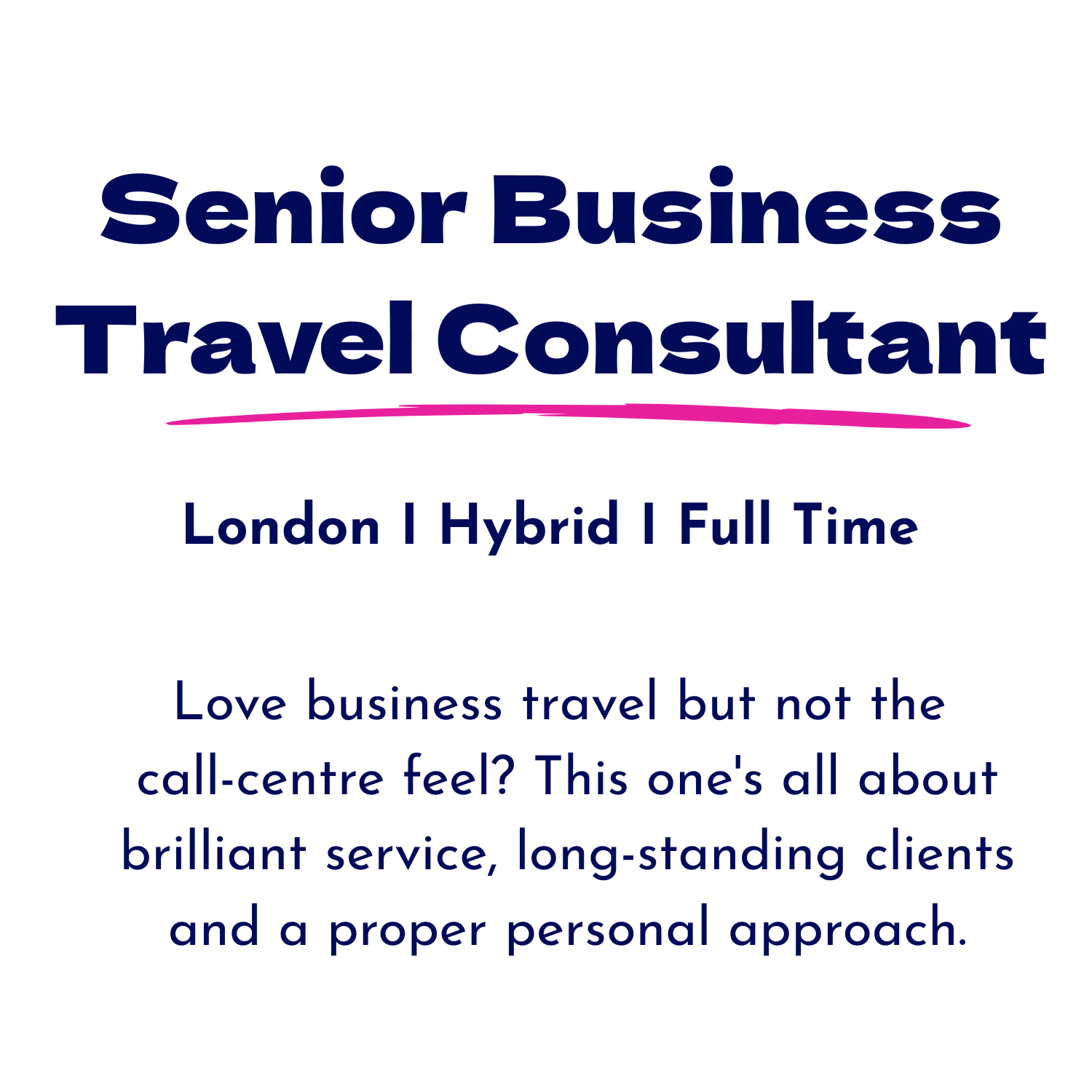 Job advert for Senior Business Travel Consultant in London, UK by Urbanberry Recruitment