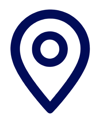 A blue map pin icon indicating a location marker.