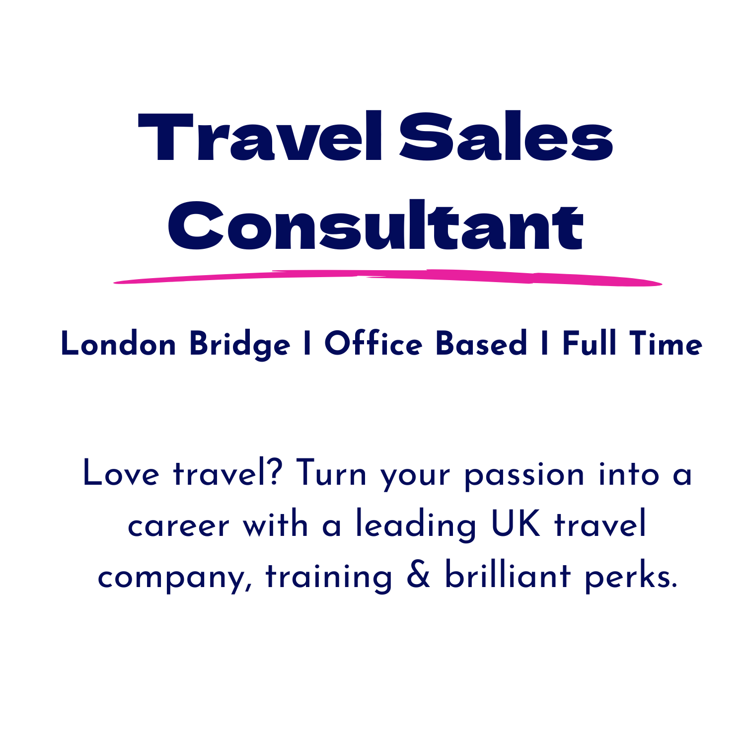 Job advert for Travel Sales Consultant in London Bridge by Urbanberry Recruitment
