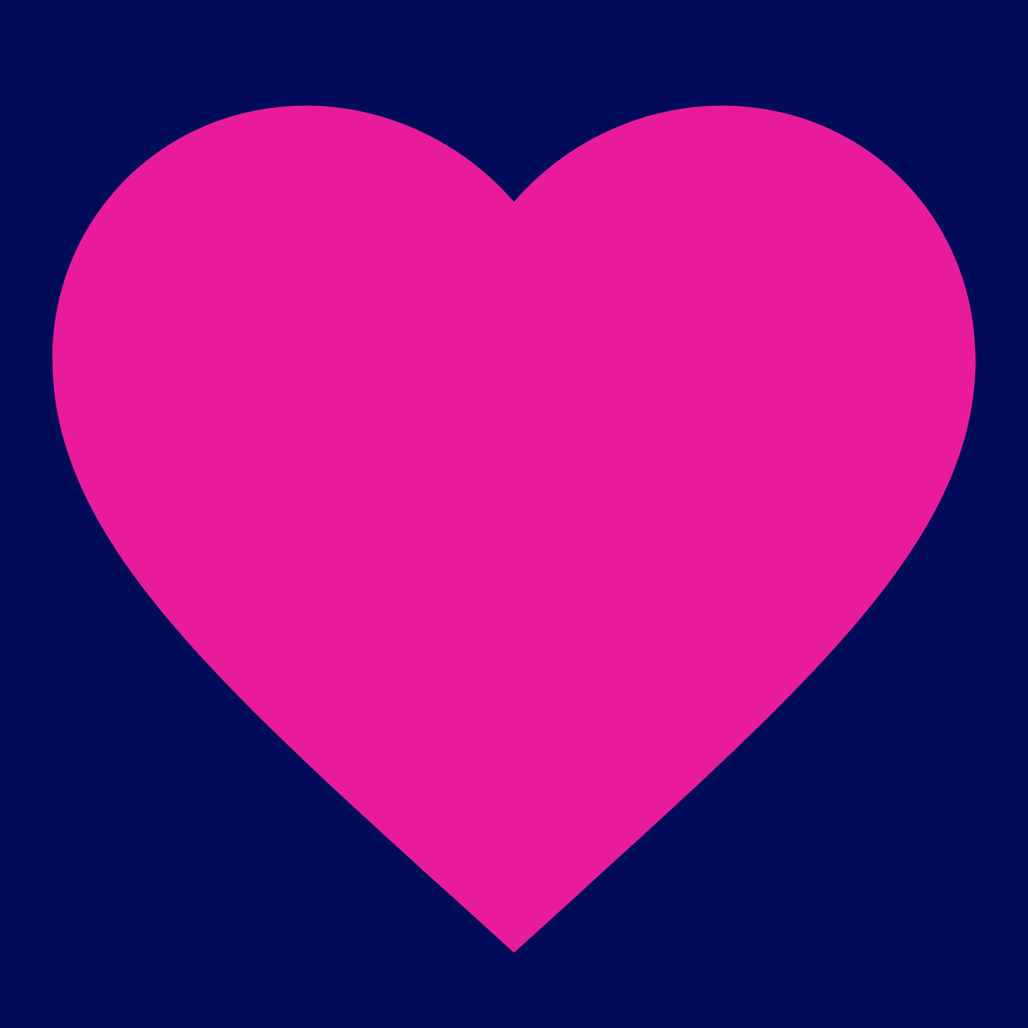 Pink heart shape on a dark blue background