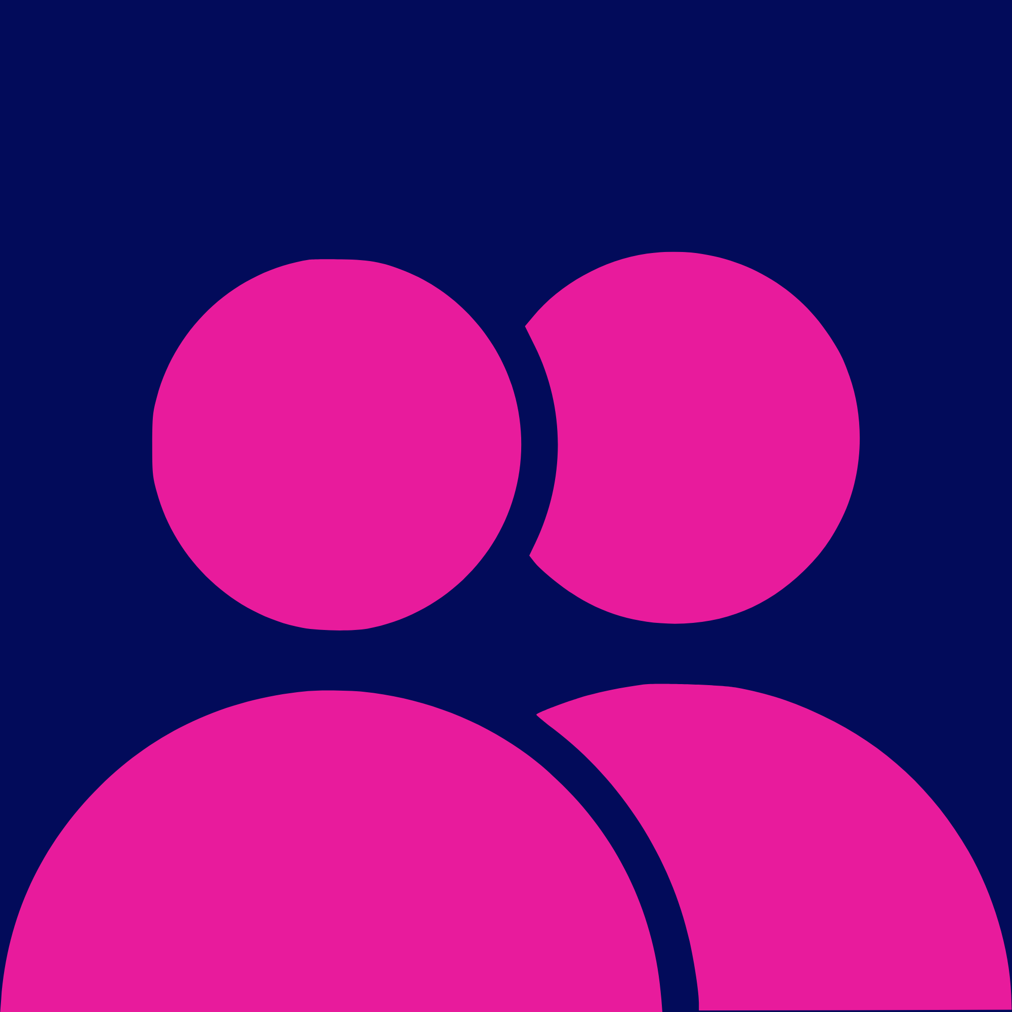 Close-up of a graphic pattern with large pink circles overlapping on a dark blue background
