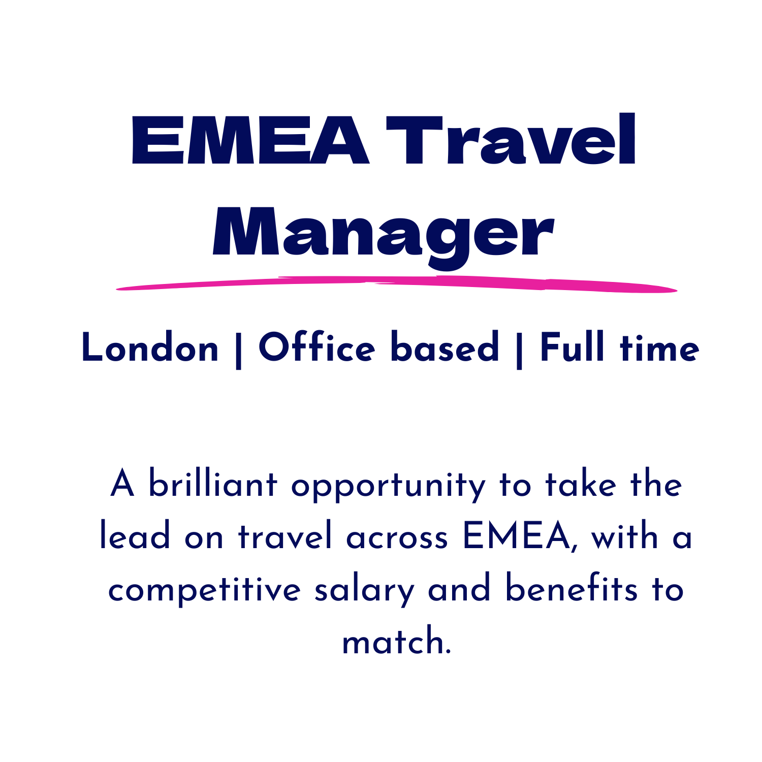 Job advert for EMEA Travel Manager role by Urbanberry Recruitment