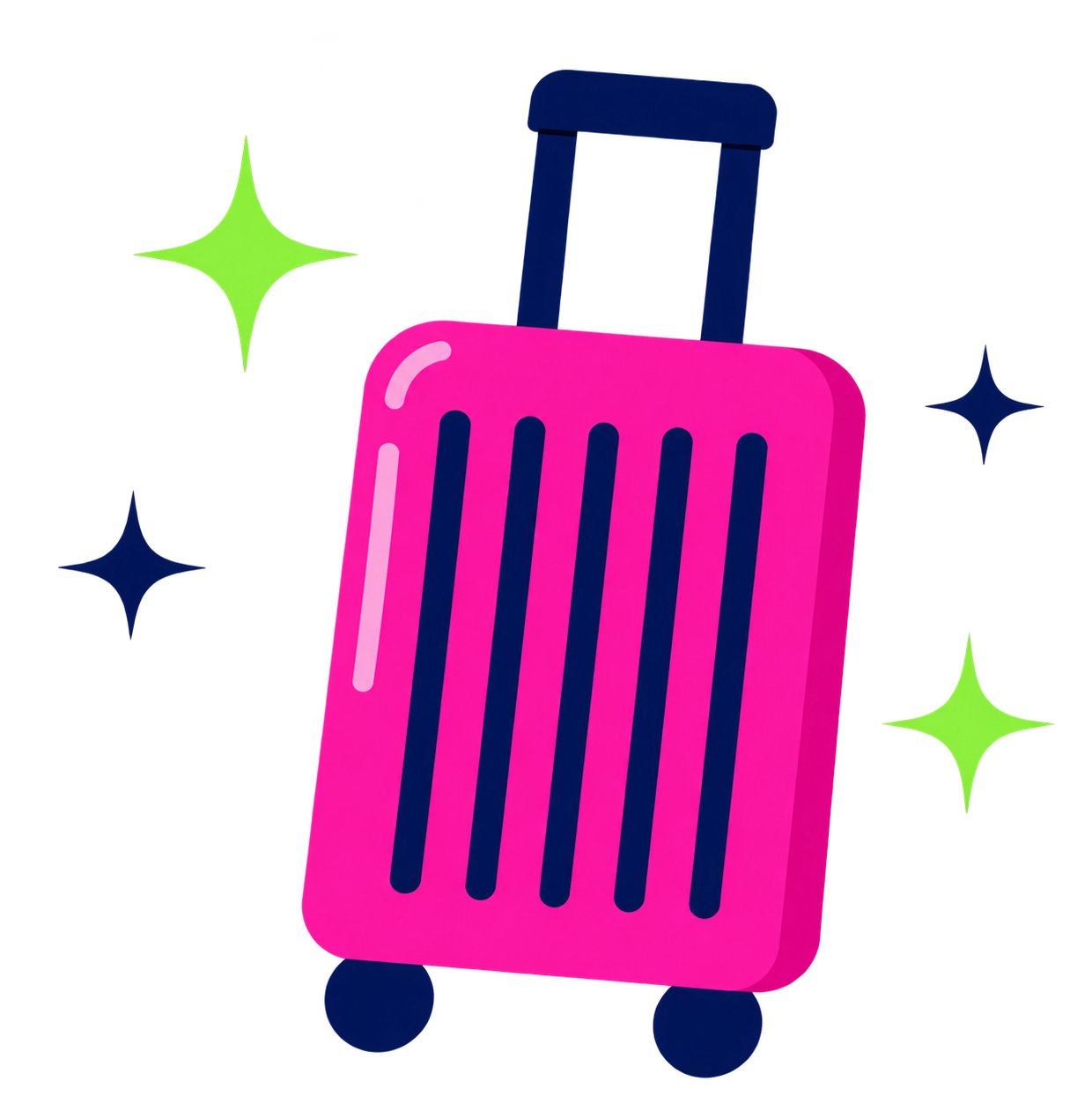 Pink suitcase illustration representing travel jobs and recruitment at Urbanberry Recruitment