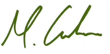 Signature written in green ink.