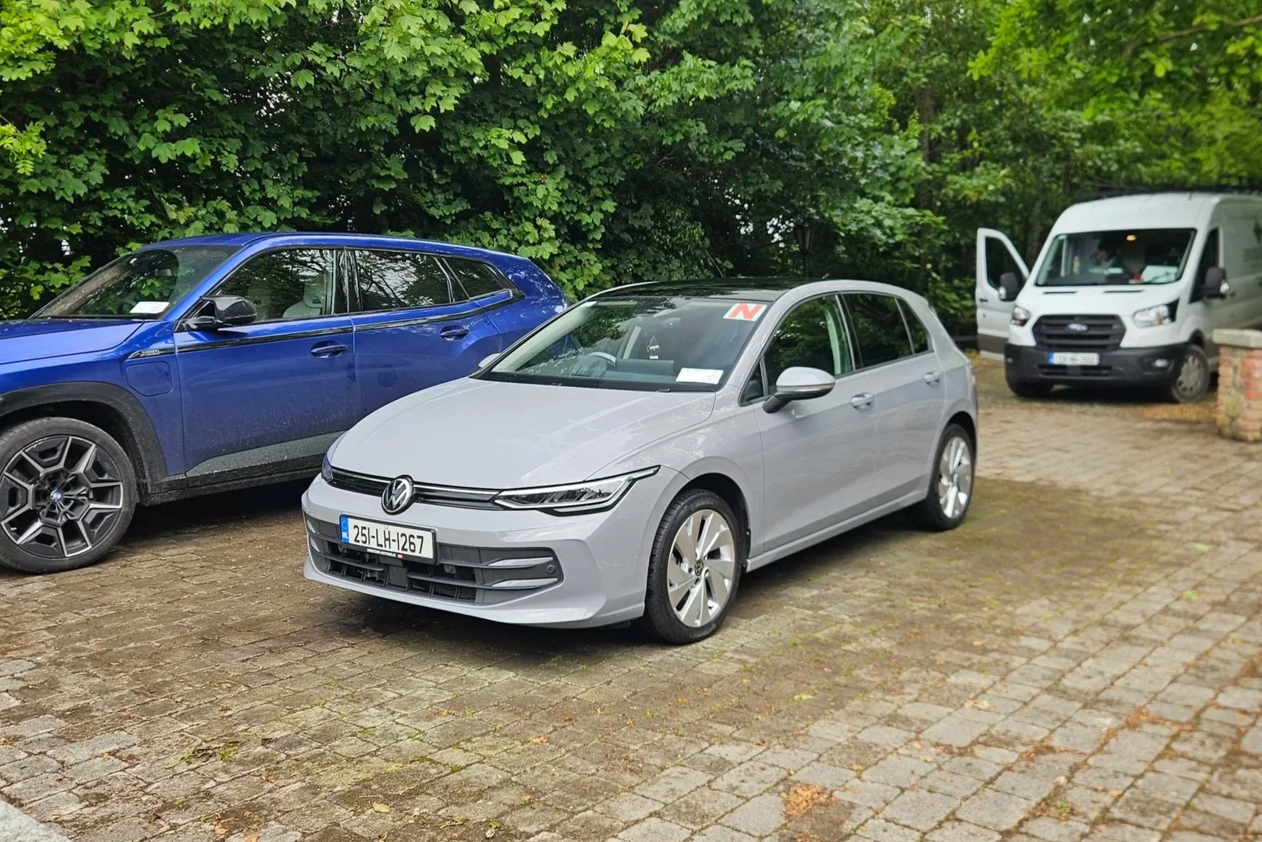 Mobile exterior detail and chemical paint decontamination on a gray VW Golf in Ardee, Co. Louth by North East Auto Detailing.