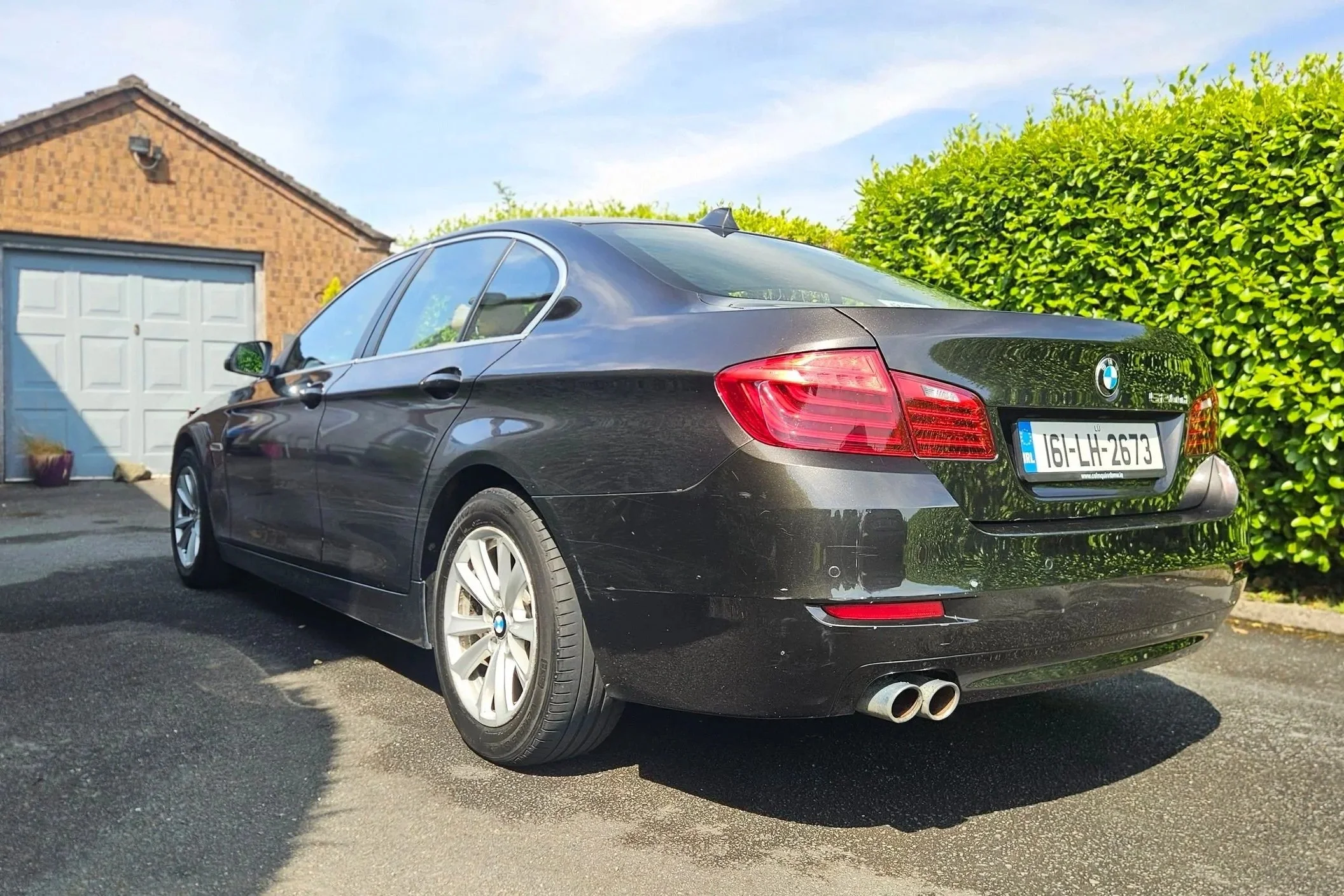 Mobile car detailing in Dundalk — 2016 BMW 520d rear exterior after full detail, North East Auto Detailing