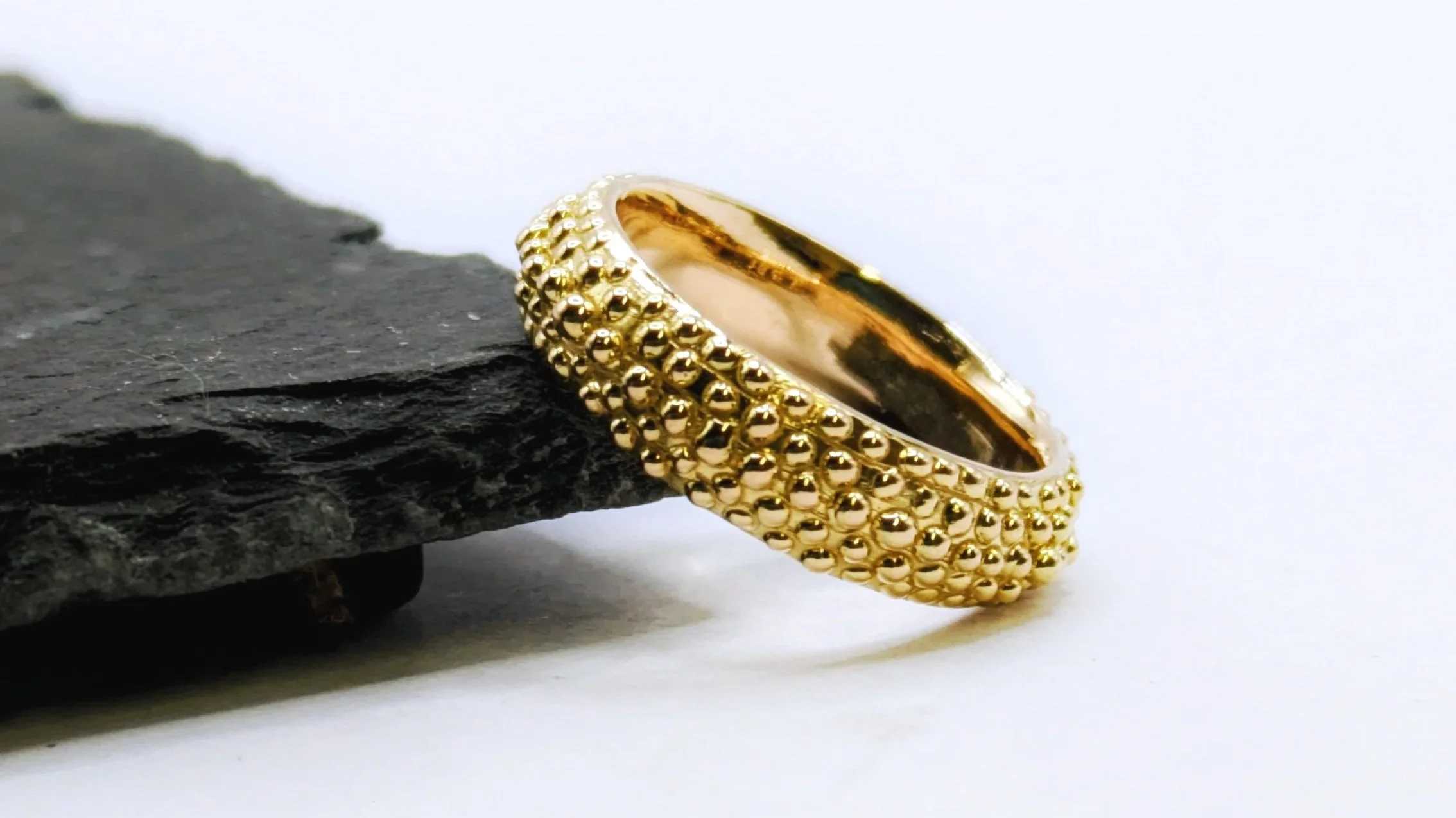 Gothic. An 18ct heirloom gold ring inspired by gothic artefacts and style with an ancient hand-made look.