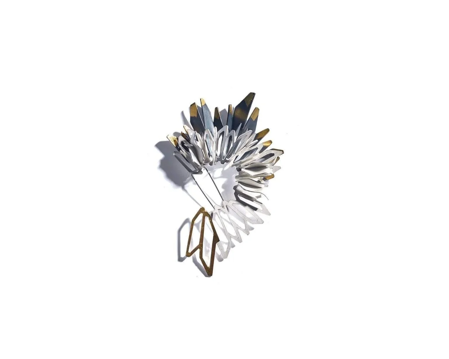 Silver and keum-boo broach