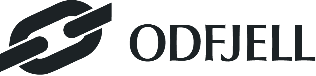Logo av en kjede av tre lenker og teksten 'ODJELL' på norsk.