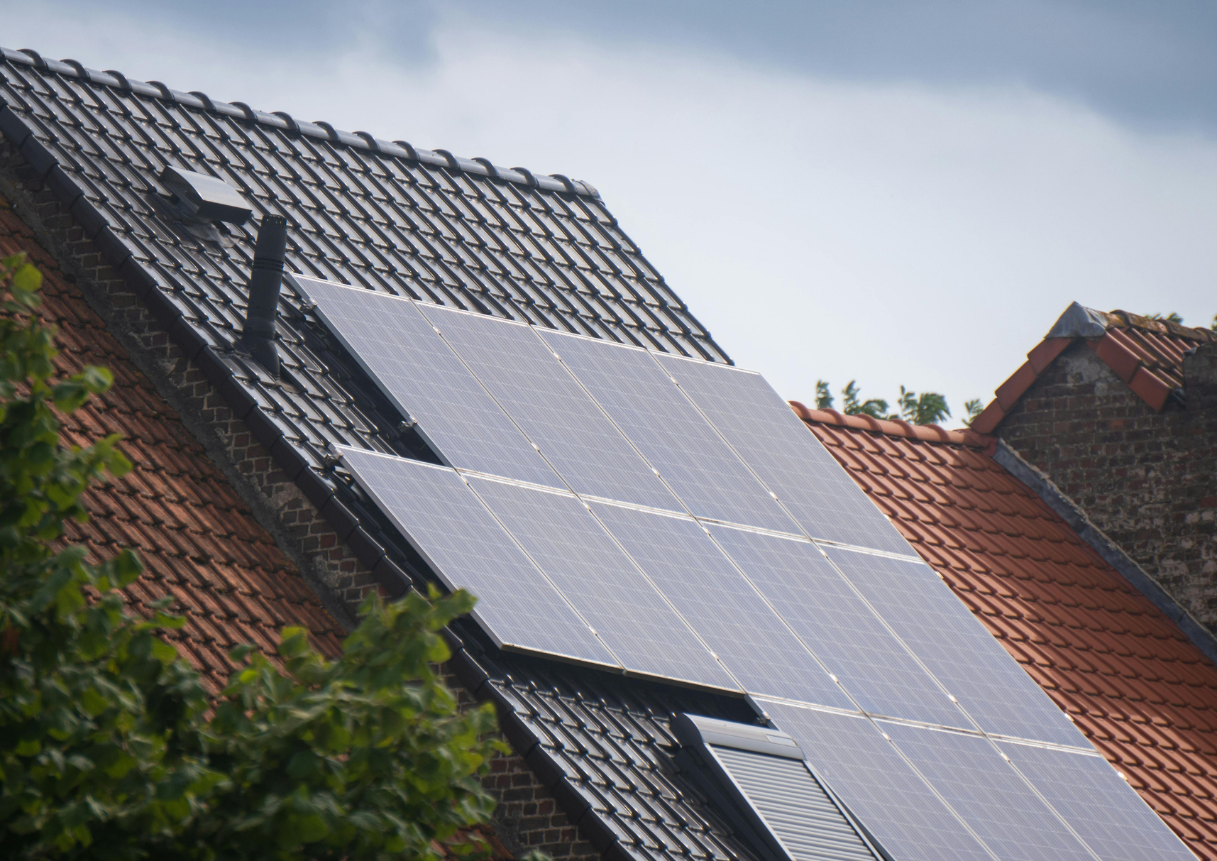 Solar PV panels installed on an Irish home for renewable energy generation