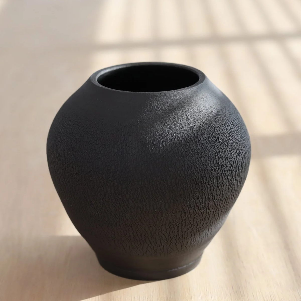 Textured Black Vase