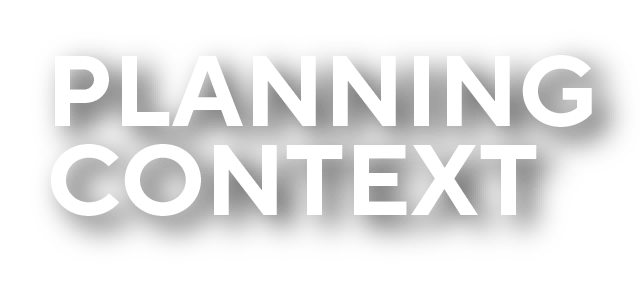 Black and white logo with the words 'PLANNING CONTEXT' in bold, capitalized letters.