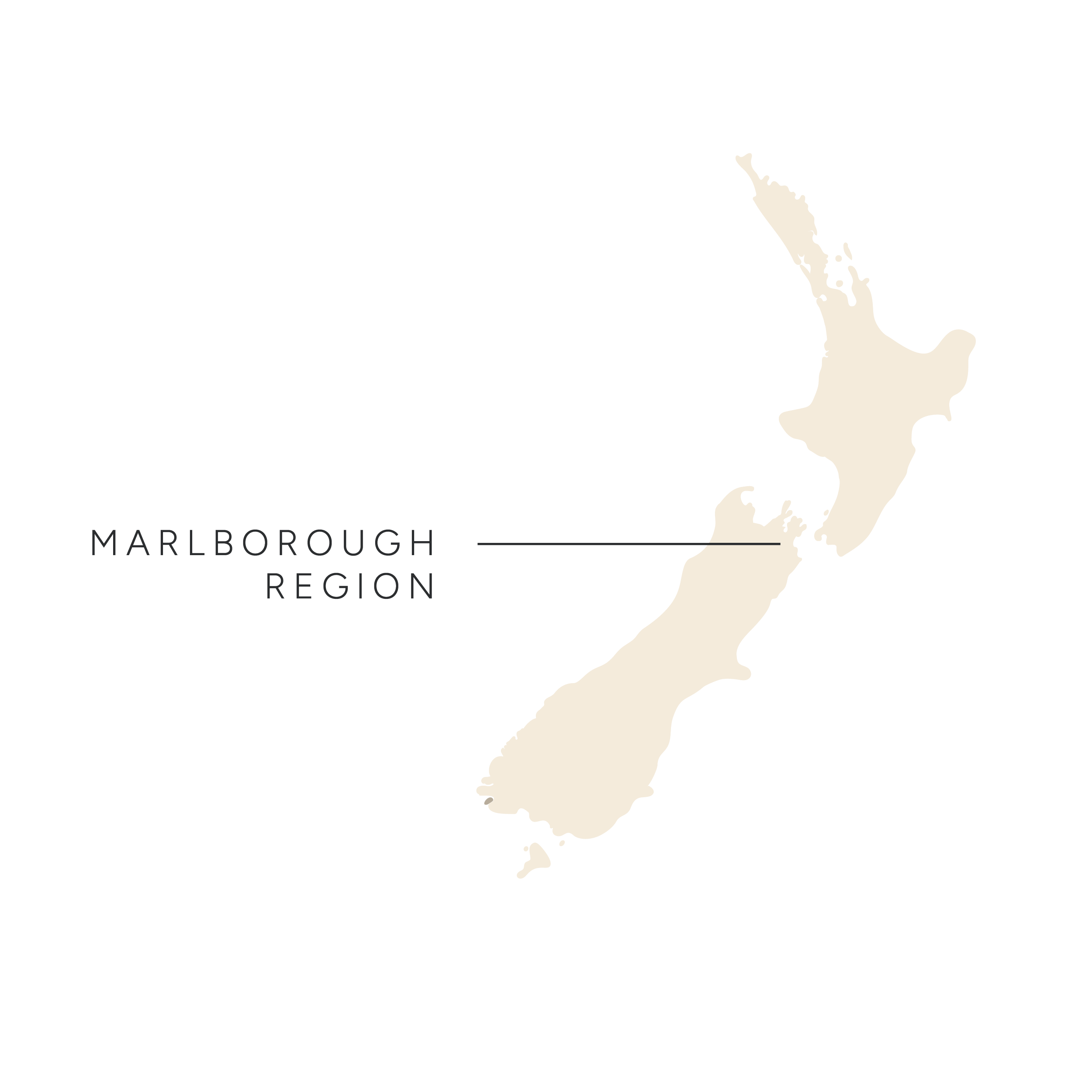 Map of the Marlborough region in New Zealand.