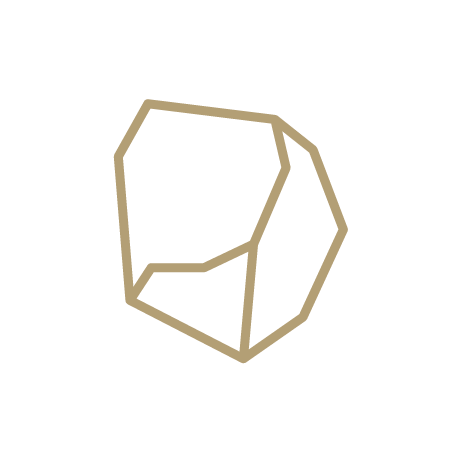 Minimalist pictogram of a rock.
